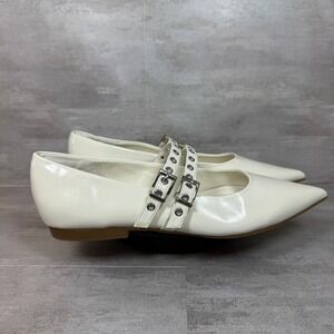 Open Edit Pointed Toe Flats Buckle‎ Strap Accents Dress Shoes 7.5M